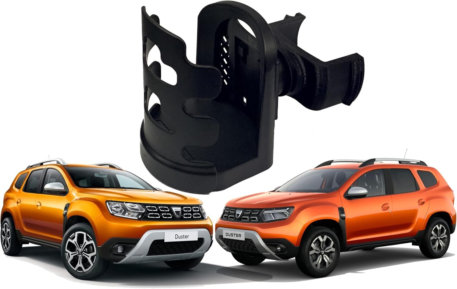 Suport auto pentru pahare CraVeDRIVE, cu ventilație rotundă | Compatibil cu Dacia Duster 2 etc. | Suport auto negru pentru ventilație