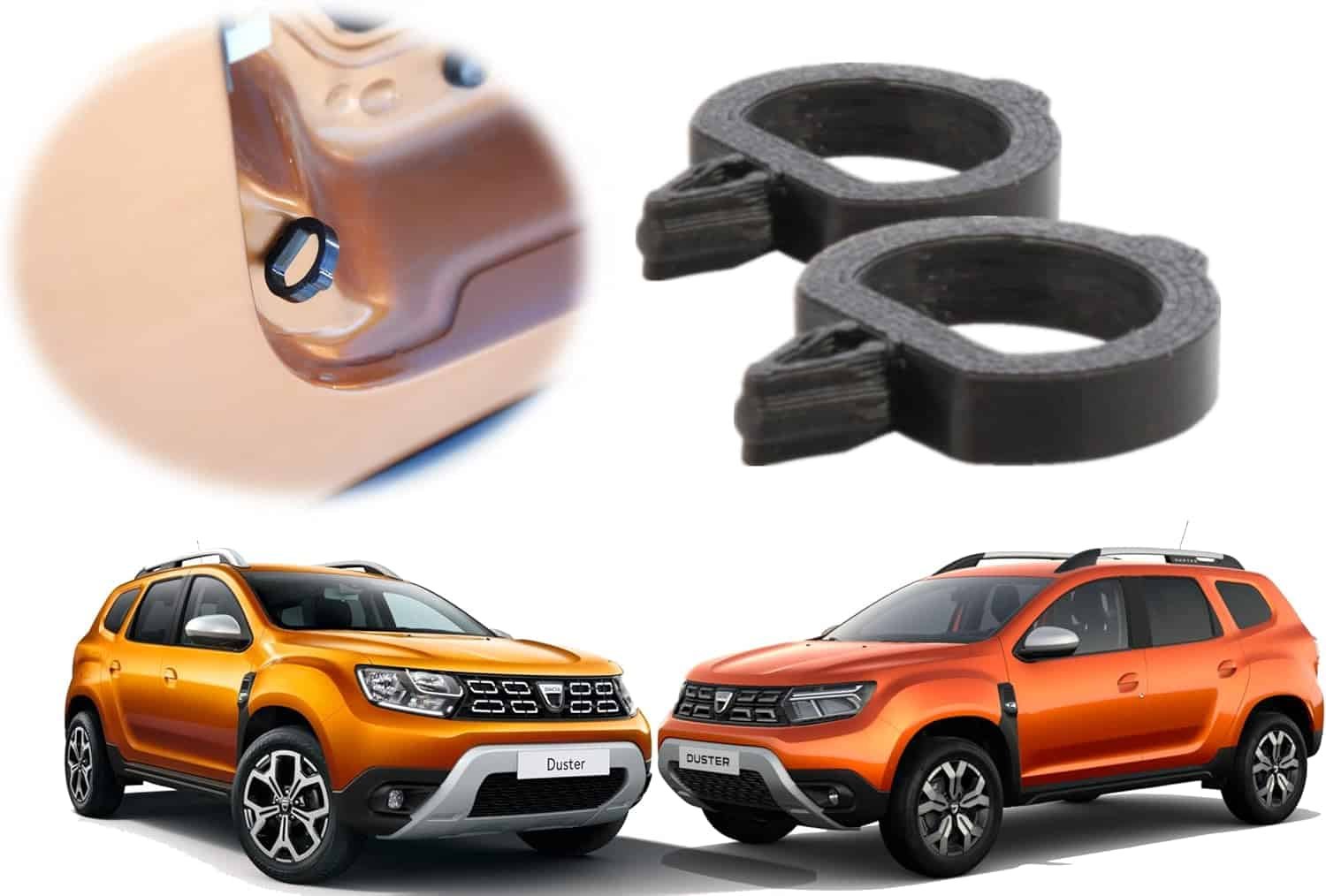 Amortizor alternativ craveDRIVE pentru clapeta de umplere a rezervorului de combustibil Dacia Duster 2 | Negru | Accesorii dedicate clapetei de umplere (Pachet de 2)