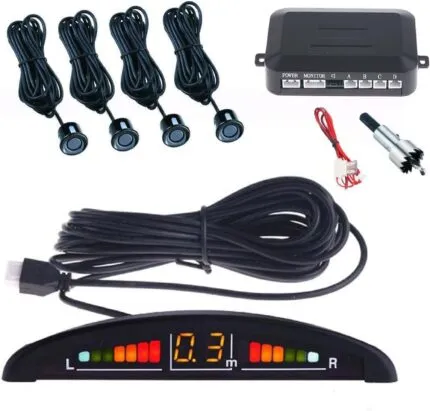 Kit 4 Senzori Asistenta Parcare pentru Masini cu Sunet Afisaj LED Vopsea Acustica Capabil
