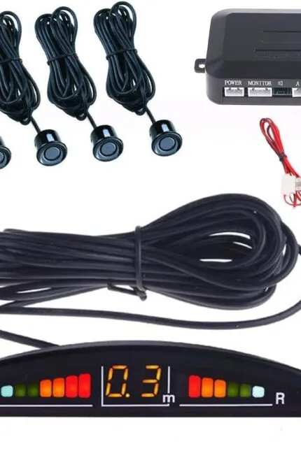 Kit 4 Senzori Asistenta Parcare pentru Masini cu Sunet Afisaj LED Vopsea Acustica Capabil