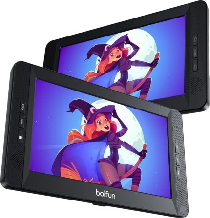 DVD Player Auto 2 ecrane 10,5 inchi cu baterie de 7 ore Tetiera TV portabil 2 monitoare 1024 x 600 HD Suport pentru tetiera USB AV IN/Out FM