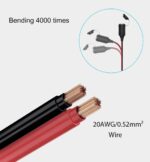 Cablu prelungitor Thlevel 12 V, priză brichetă, 2 metri, cablu 20AWG, adaptor încărcător auto, impermeabil, cu siguranță 15A, pentru dispozitive de alimentare 12V/24V, camion, autoutilitară, autorulotă