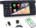 Radio Auto 2 DIN TOUTBIEN cu Ecran pentru BMW E46 Sedan, Touring, Coupé, Cabriolet, M3, Compact, Rover 75, MG ZT cu CarPlay, Android Auto, Ecran 7 Inch, Control Volan, DAB+, EQ, Mirrorlink, Navigație GPS