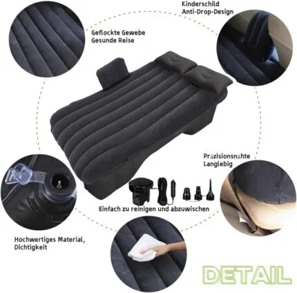 Saltea auto Geterral, saltea pentru saltea gonflabilă auto, saltea gonflabilă pentru pat auto, camping în aer liber, călătorii