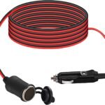 Cablu prelungitor Thlevel 12 V, priză brichetă, 2 metri, cablu 20AWG, adaptor încărcător auto, impermeabil, cu siguranță 15A, pentru dispozitive de alimentare 12V/24V, camion, autoutilitară, autorulotă