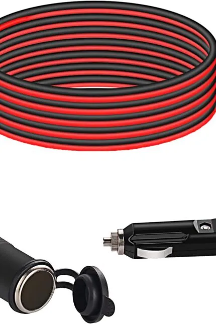 Cablu prelungitor Thlevel 12 V, priză brichetă, 2 metri, cablu 20AWG, adaptor încărcător auto, impermeabil, cu siguranță 15A, pentru dispozitive de alimentare 12V/24V, camion, autoutilitară, autorulotă