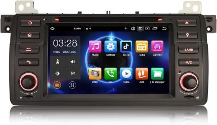 Radio Auto Android 13 Erisin [4G + 64G], 8 Nuclee, pentru BMW Seria 3 E46 M3 Rover 75 MG ZT – Suportă Navigație GPS, CarPlay, Android Auto, DSP, Bluetooth 5.0, A2DP, DVB-T2, WiFi, 4G, DAB+, OBD, DVR
