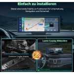LAMTTO Wireless CarPlay Android Car, Radio auto portabil de 9,26 inci cu cameră frontală/spate 2.5K + 1080P, ecran Carplay pentru mașină cu 64G TF, Bluetooth, navigație, Mirror Link, Siri/G00gle, AUX/FM