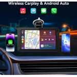 Ecran auto Android wireless de 7 inch cu ecran tactil, radio auto portabil Carplay cu ecran Android cu AUX/FM, navigație GPS, Siri, Mirror Link, Bluetooth pentru toate vehiculele