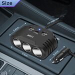 Adaptor brichetă auto 12 V, 120 W, încărcător auto, 3 prize multiple, splitter, cablu de încărcare DC 24 V cu 3 porturi USB pentru încălzirea scaunului telefonului mobil, GPS, cameră de bord, navigație prin satelit