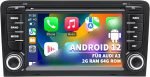 Radio auto pentru Audi A3 S3 8P RS3 2003-2012, Sistem Android 12 2G+64G cu CarPlay Android Auto, Ecran Tactil de 7 Inch, Suportă Navigație GPS, WLAN, Bluetooth, FM
