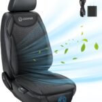Husa Scaun Auto cu Ventilatie– 12V, Universala, Neagra Husă auto răcoritoare COMFIER pentru scaunele față ale mașinii, neagră, husă pentru scaun răcoritoare de 12 V, huse pentru scaune față pentru mașini, camioane, SUV-uri, universală