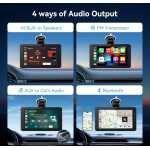 Ecran auto Android wireless de 7 inch cu ecran tactil, radio auto portabil Carplay cu ecran Android cu AUX/FM, navigație GPS, Siri, Mirror Link, Bluetooth pentru toate vehiculele