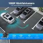 Alpinetech Afișaj auto Android și Carplay, Android de 7 inci cu cameră video spate, ecran tactil IPS, Bluetooth AUX FM, link oglindă, Siri, afișaj Buddy pentru toate vehiculele