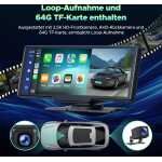 LAMTTO Wireless CarPlay Android Car, Radio auto portabil de 9,26 inci cu cameră frontală/spate 2.5K + 1080P, ecran Carplay pentru mașină cu 64G TF, Bluetooth, navigație, Mirror Link, Siri/G00gle, AUX/FM