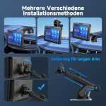 Alpinetech Afișaj auto Android și Carplay, Android de 7 inci cu cameră video spate, ecran tactil IPS, Bluetooth AUX FM, link oglindă, Siri, afișaj Buddy pentru toate vehiculele