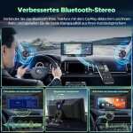 LAMTTO Wireless CarPlay Android Car, Radio auto portabil de 9,26 inci cu cameră frontală/spate 2.5K + 1080P, ecran Carplay pentru mașină cu 64G TF, Bluetooth, navigație, Mirror Link, Siri/G00gle, AUX/FM