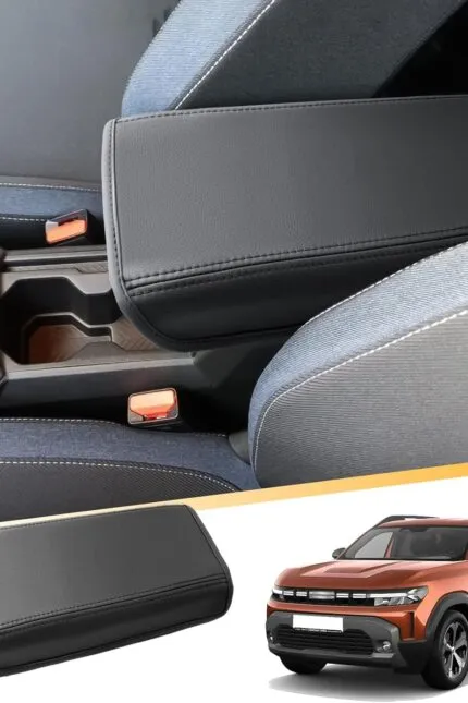 Husă cotiera centrală LFOTPP, compatibilă cu Dacia Duster 3 2024 2025, Dacia Duster III din 2024+, huse cotiere, pernă din piele PU, cotiere, capac de protecție consolă centrală