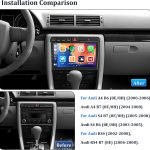 [2+64GB] Radio Auto Android 13 cu Navigație GPS pentru Audi A4 2002–2008, Ecran Tactil de 9 Inch cu CarPlay Wireless, Android Auto, GPS, WiFi, Hi-Fi, Bluetooth, FM/RDS + Cameră de Marșarier