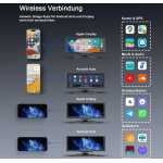 Avylet Ecran Wireless CarPlay de 9,26 inci pentru Apple CarPlay și Android Car, Cameră auto 4K cu cameră video spate 1080P IP67 CarPlay, Hartă 64GB, Actualizări OTA, Navigație GPS, Bluetooth 5.0, Mirror Link, FM