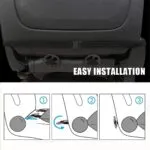 SanQing, huse de lux din piele PU pentru scaune spate auto, pernă protectoră pentru podelele scaunelor din spate auto, compatibile cu 90% din vehicule, 4 sezoane (spate negru)