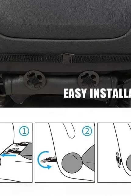 SanQing, huse de lux din piele PU pentru scaune spate auto, pernă protectoră pentru podelele scaunelor din spate auto, compatibile cu 90% din vehicule, 4 sezoane (spate negru)