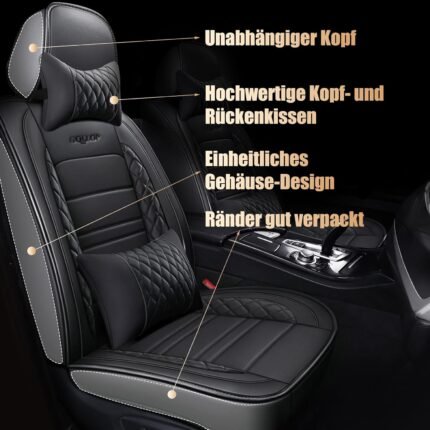 Huse auto din piele, față și spate, 5 bucăți, huse pentru scaune auto, complet impermeabile, din piele ecologică, cu pernă pentru cap și spate, scaun Honda, pentru majoritatea vehiculelor, limuzinelor și SUV-urilor