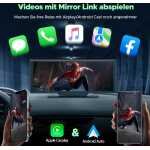 LAMTTO Wireless CarPlay Android Car, Radio auto portabil de 9,26 inci cu cameră frontală/spate 2.5K + 1080P, ecran Carplay pentru mașină cu 64G TF, Bluetooth, navigație, Mirror Link, Siri/G00gle, AUX/FM