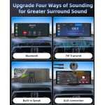 Ecran auto Android Apple Carplay de 10,26 inch cu cameră video reglabilă 2.5K, față/spate, Driveplay wireless cu cameră de mers înapoi, radio auto Carplay cu Bluetooth, link oglindă, 64G TF