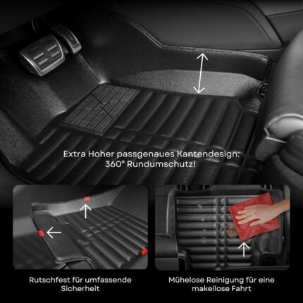 fussmattenprofi.com Covorașe auto compatibile cu Dacia Logan (generația a 2-a) an fabricație 2012-2020 I Carcasă pentru picioare, inodoră, pentru toate tipurile de vreme, 100% potrivite I Set covorașe auto 5D Premium TPE