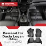 fussmattenprofi.com Covorașe auto compatibile cu Dacia Logan (generația a 2-a) an fabricație 2012-2020 I Carcasă pentru picioare, inodoră, pentru toate tipurile de vreme, 100% potrivite I Set covorașe auto 5D Premium TPE