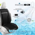 Husă auto răcoritoare COMFIER pentru scaunele față ale mașinii, neagră, husă pentru scaun răcoritoare de 12 V, huse pentru scaune față pentru mașini, camioane, SUV-uri, universală