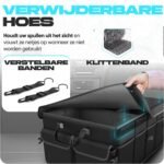 Organizator portbagaj auto FORTEM, geantă portbagaj, organizator portbagaj auto pliabil cu compartimente, bază antiderapantă, curele de siguranță reglabile, capac pliabil (negru, standard)