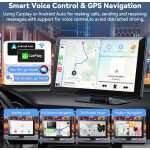Ecran auto Android Carplay de 9 inch cu ecran tactil, ecran Carplay wireless, ecran auto Android cu AUX/FM, navigație GPS, Siri, Mirror Link, Bluetooth pentru toate vehiculele