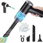 Aspirator de mână, aspirator de mână cu baterie 8000PA, aspirator auto wireless, mini aspirator portabil reîncărcabil cu baterie, aspirator și suflantă 2 în 1, pentru mașină, casă, birou aspirator portabil wireless auto negru, compact, cu functie de suflare si filtru lavabil reutilizabil