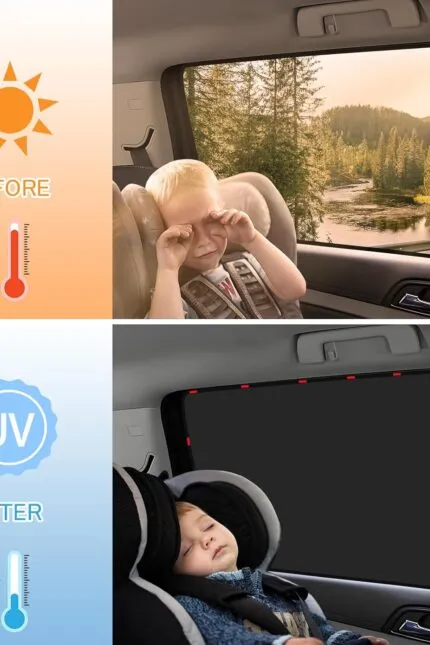 Protecție solară pentru geamul mașinii pentru bebeluși Zatooto, magnetică, potrivire universală, mai mulți magneți