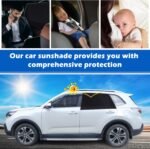Trusiel Protecție solară auto cu protecție UV certificată pentru copii, bebeluși, adulți, animale de companie, plasă universală pentru parasolar auto, jaluzele de protecție solară pentru geamurile auto, pentru luneta spate, pentru autoturisme (L)