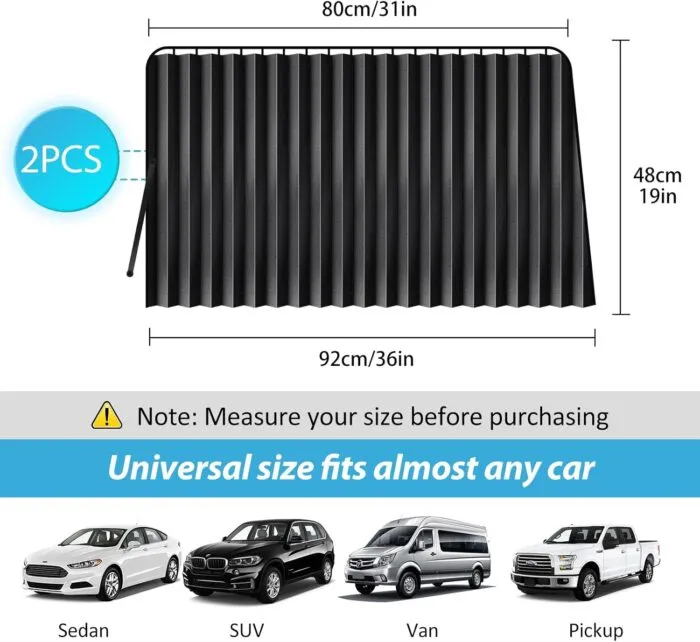 Protecție solară auto Zatooto, perdea magnetică, pentru protecție UV, protecție termică