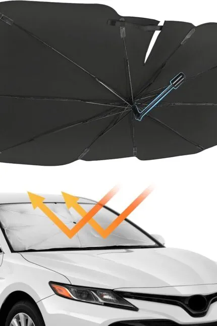 Parasolar parbriz - stil Umbrelă auto cu stâlp reglabil pentru majoritatea mașinilor