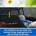 Trusiel Protecție solară auto cu protecție UV certificată pentru copii, bebeluși, adulți, animale de companie, plasă universală pentru parasolar auto, jaluzele de protecție solară pentru geamurile auto, pentru luneta spate, pentru autoturisme (L)