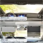 JGGDDU Extensie parasolar auto, parasolar pentru parbrize, geamuri laterale, cu lentilă magnetică de protecție solară din PC, protecție împotriva strălucirii, razelor UV, pentru o conducere sigură, negru