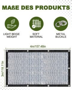Plasă de umbrire auto Reskribe pentru câini 4 x 6 m - 24 m² Copertină din aluminiu, protecție UV și căldură, prelată de protecție solară auto, frânghie de nailon 10 m x 2, cleme de cablu x 100