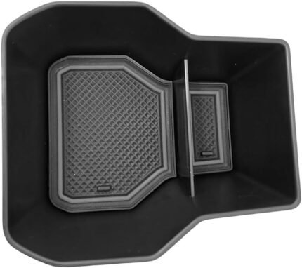 Organizator cotieră MEDZUK compatibil cu Dacia Jogger 2021-2024 2025, cutie de depozitare consolă centrală, torpedou, tavă consolă centrală auto, accesorii cu covoraș antiderapant (negru)