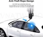 VNATWGOO 4,2 m, 4,8 m, 5,2 m, umbrelă auto automată, alimentată cu baterii, parasolar pliabil, cort de acoperiș pentru mașină electrică, gri, 4,2 m