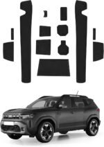 LFOTPP Compatibil cu Dacia Duster 3 III 2024 2025 Set Covorașe Antiderapante din Cauciuc, Suport pentru Băuturi Consolă Centrală, Covorașe Antipraf, Antiderapante, Accesorii Duster III P1310 (Negru)