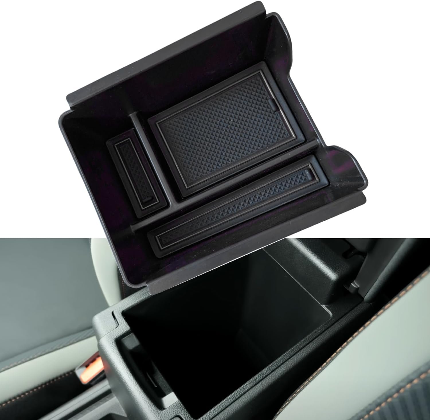 61DXXBoLofL._AC_SL1500_ Z.MYUKI Compartiment de depozitare consolă centrală pentru Dacia Duster 3 2024-2025 2026 Accesorii Cotieră Organizator Cutie de depozitare (fără frână de mână, Negru)