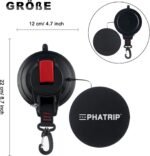 PHATRIP Set de 2 ventuze mari pentru camping, ventuze de până la 25 kg, ventuze extra puternice pentru camping, autorulote, cort, copertină auto, întinzător auto