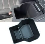 Organizator cotieră MEDZUK compatibil cu Dacia Jogger 2021-2024 2025, cutie de depozitare consolă centrală, torpedou, tavă consolă centrală auto, accesorii cu covoraș antiderapant (negru)