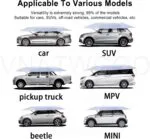 VNATWGOO 4,2 m, 4,8 m, 5,2 m, umbrelă auto automată, alimentată cu baterii, parasolar pliabil, cort de acoperiș pentru mașină electrică, gri, 4,2 m
