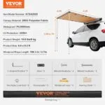 Copertină VEVOR pentru rulote, 2 x 2,5 m, cu protecție UV50+, din poliester 280 g, impermeabilă, PU3000 mm, include husă din PVC, ideală pentru camping, reuniuni de familie, excursii